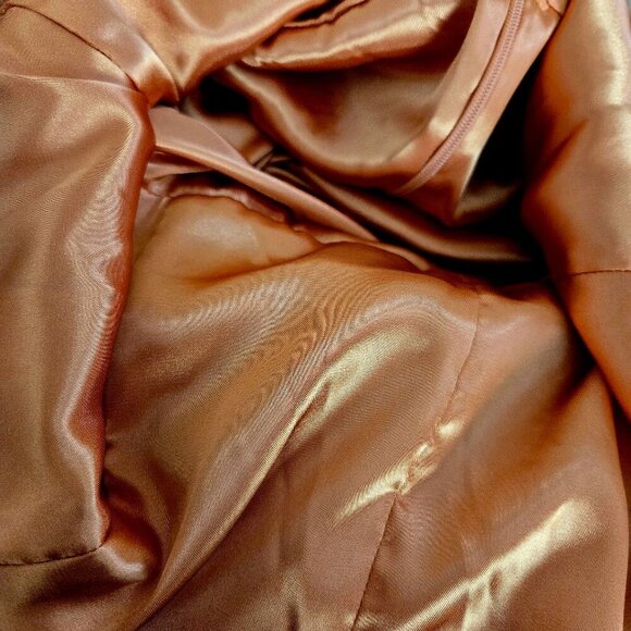 Express Orange Off Shoulder Crinkle Pleat Midi Dress Large - Picture 8 of 10